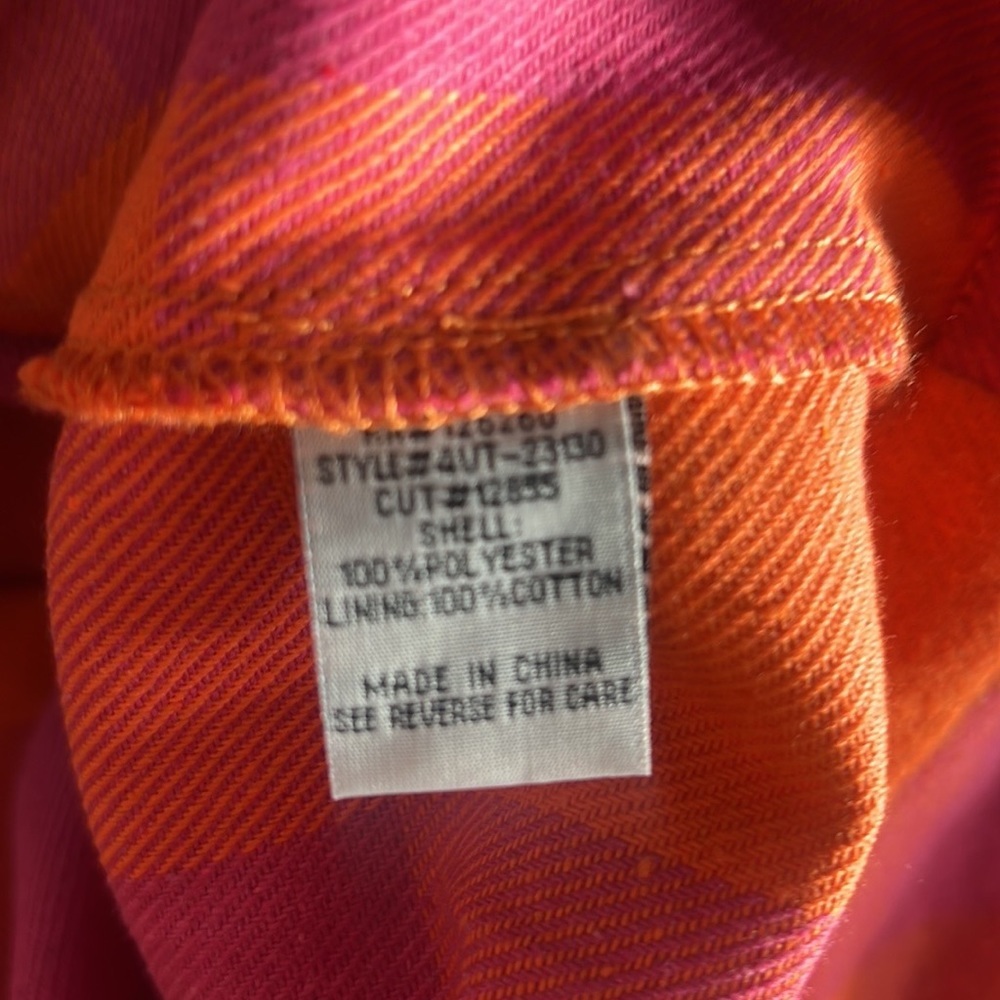 Velvet Heart Sheryl Orange Check Shacket size S - Picture 11 of 12